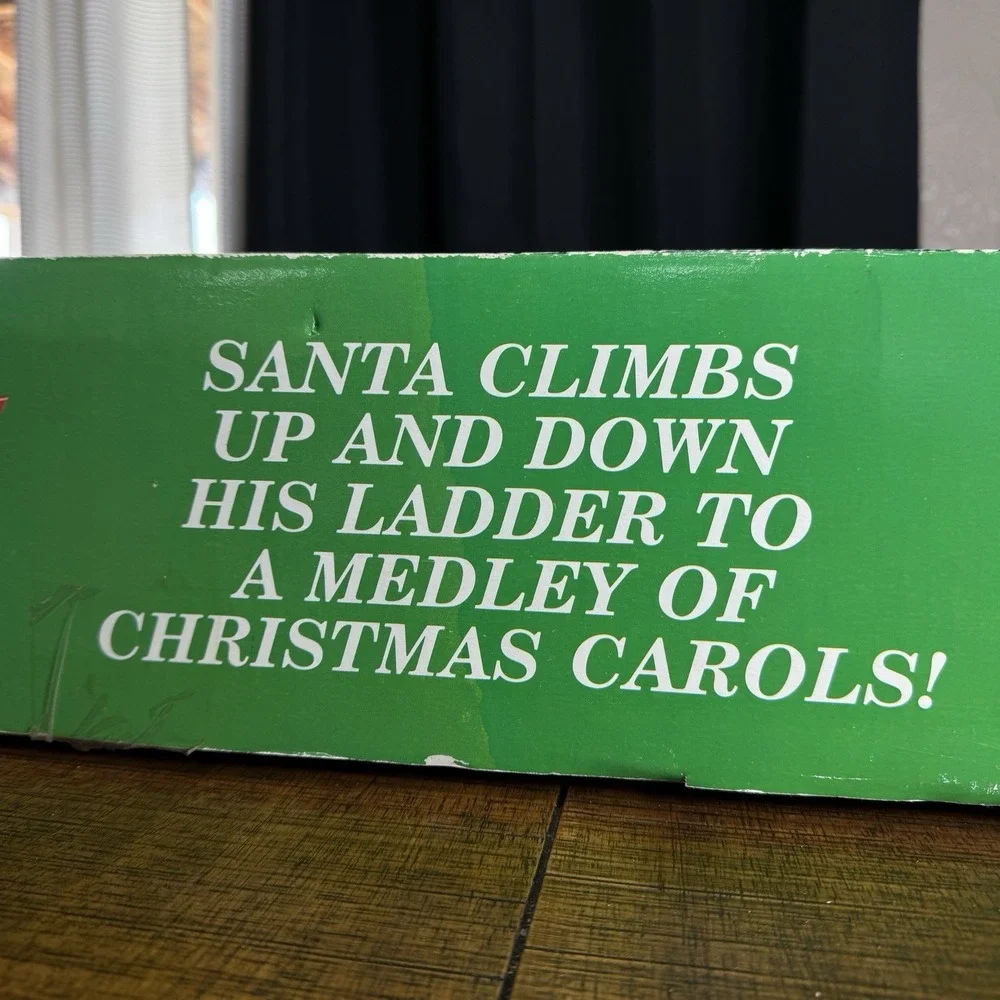 Vintage Mr‎ Christmas 1994 Stepping Santa Ladder Sled Lights Music Motion